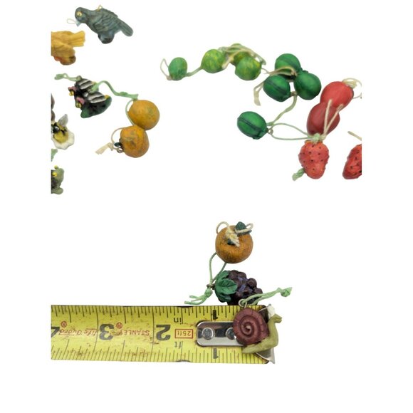Vintage Resin Miniature Fruit & Animal hanging Ornaments Figurine Charms Set - Picture 6 of 11